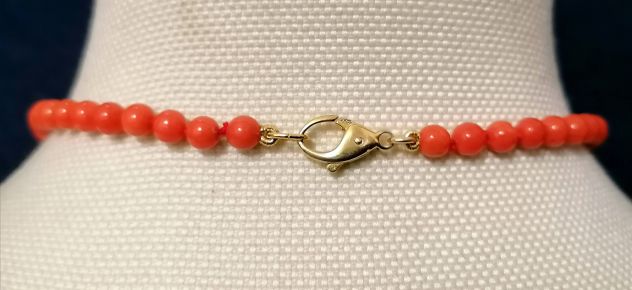 COLLANA SCALARE IN AUTENTICO CORALLO ROSSO MEDITERRANEO CHIUSURA ARGENTO. - Foto 3