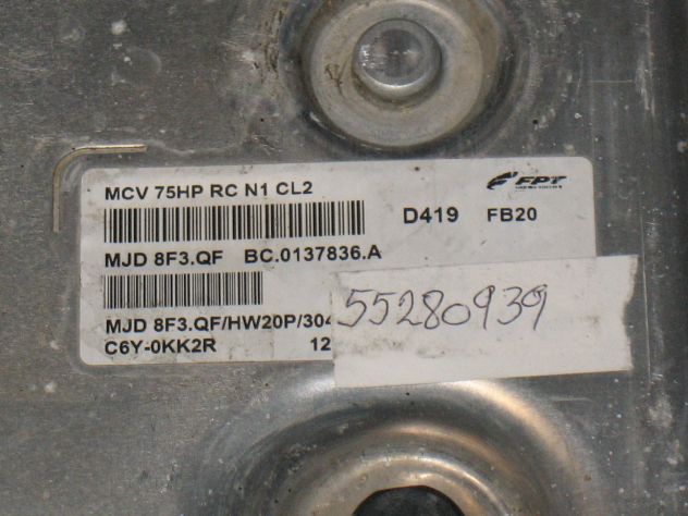 55280939 ECU CENTRALINA FIAT FIORINO MCV 75HP 55280939 MJD 8F3.QF HW20P - Foto 2