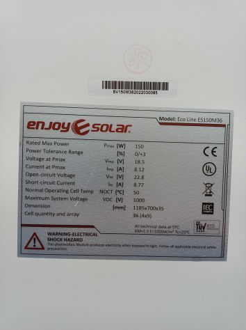 Vendo Pannello solare monocristallino 150 W 12V - Foto 4
