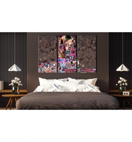 Quadro Abbraccio Naif Rosa Cm. 90x60 E 120x80 - ARREDALACASA - Foto 2