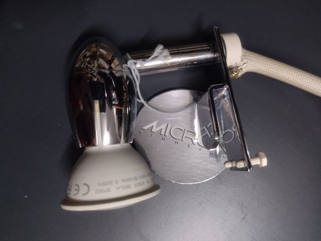 Faretti Specchio Argento Bianco Metallo Vetro - Foto 6