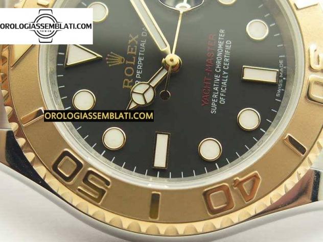 Rolex Replica YACHT-MASTER 116622 1:1 BEST EDITION QUADRANTE NERO SU BRACCIALE SS/RG SA3135 - Foto 5