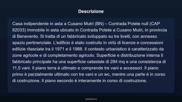 Immobile in asta di 284 m² con più di 5 locali in vendita a Cusano Mutri - Foto 3