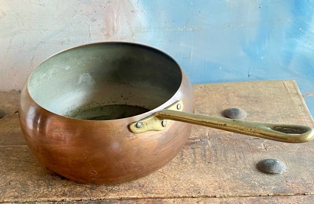 Padellino vintage rame ottone buono stato di conservazione - Foto 5