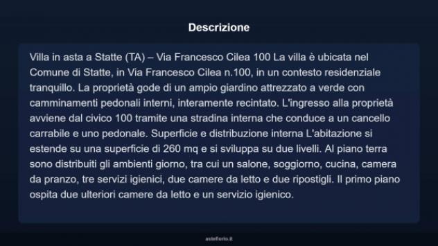 Immobile in asta di 281 m² con più di 5 locali e box auto in vendita a Statte - Foto 4