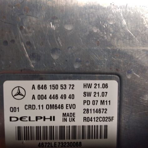 CENTRALINA MOTORE MERCEDES BENZ W211, DELPHI, CODICE 2.2CDI - A6461505372, A 64 - Foto 4