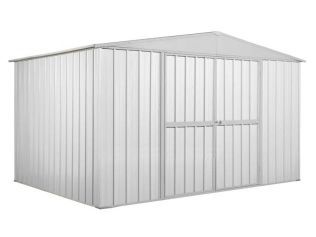 Box prefabbricato, casetta da giardino in lamiera zincata. Capanno deposito attrezzi in Acciaio Zincato 3.60 x 2.60 m x h2.12 m - Peso 130 KG - 9,36 M - Foto 2