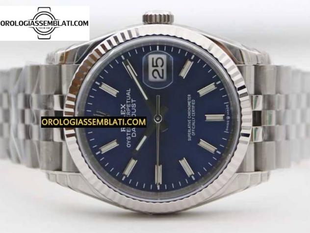 REPLICA Rolex DATEJUST 36 SS 116234 1:1 BEST EDITION ACCIAIO 904L QUADRANTE BLU CON BASTONE SUL BRACCIALE JUBILEE 3135 - Foto 7