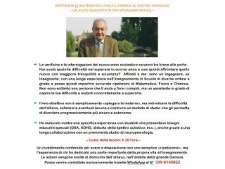 RIPETIZIONI AL VOSTRO DOMICILIO DI MATEMATICA - CHIMICA – FISICA
