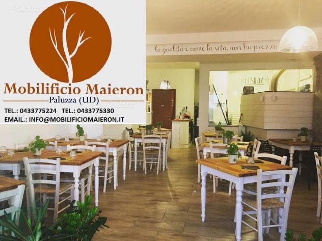 Set Parma Sedie Tavoli Bar Ristorante Pizzerie Stile Shabby Chic Country - Foto 9