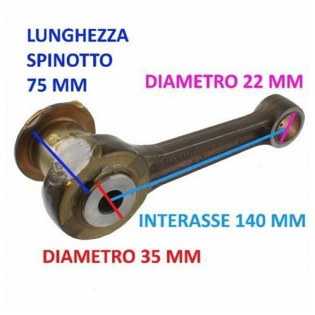 Biella Yamaha 600 epoca interasse 140 asse 35 x 75 spinotto 22 - 1917131 - Foto 2