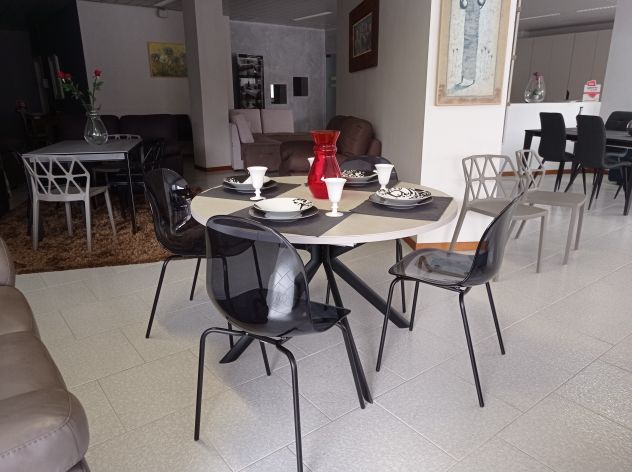 Tavolo rotondo allungabile piano in ceramica - Foto 5