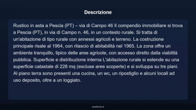 Immobile in asta di 228 m² con più di 5 locali e box auto in vendita a Pescia - Foto 3