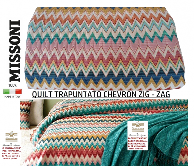 Missoni ; completo lenzuola + copriletto quilt trapuntato - Foto 9