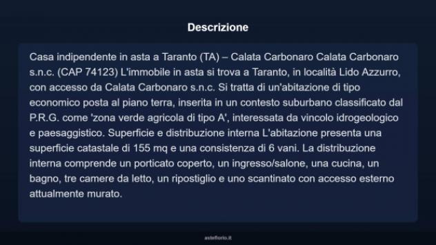 Immobile in asta di 155 m² con più di 5 locali e box auto in vendita a Taranto - Foto 4