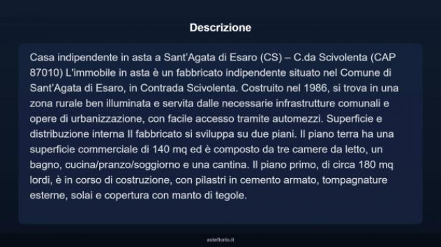 Immobile in asta di 140 m² in vendita a Sant'Agata di Esaro - Foto 4