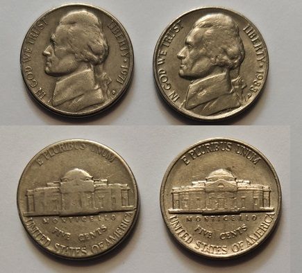 R90 - U.S.A.- MONETE RARE CON DIFETTO DI CONIO.