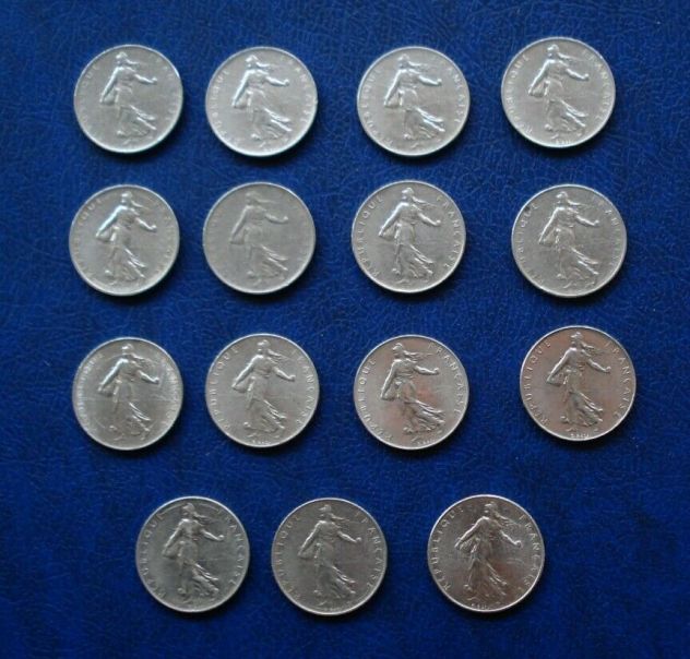 LOTTO369- FRANCIA 1 FRANC 15 MONETE VEDI FOTO E DESCRIZIONE - Foto 2