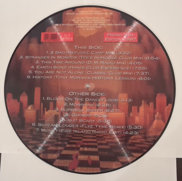 MICHAEL JACKSON, HISTORY IN THE MIX, ETICHETTA EPIC PLP, Picture Vinyl 1997. - Foto 3