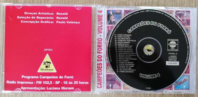 CD Campeões Do Forró Volume 4 (Musica Brasile/Brasil/Brazil) - Foto 2