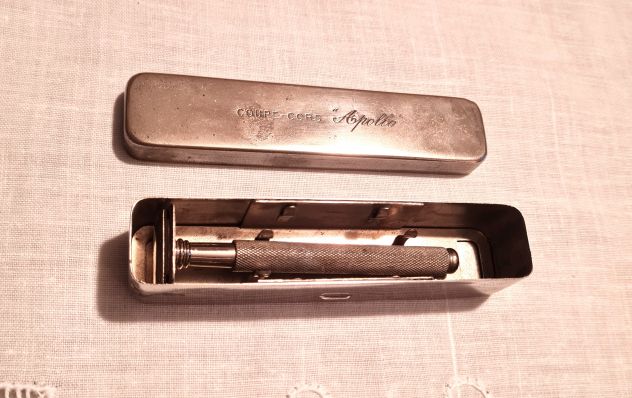 Antico rasoio Apollo Coupe-Cors di sicurezza francese degli anni '30 mezza tag - Foto 2