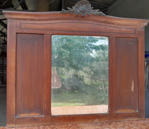 Cassettone Comò Specchiera Antico in legno con piano di pietra - Foto 2