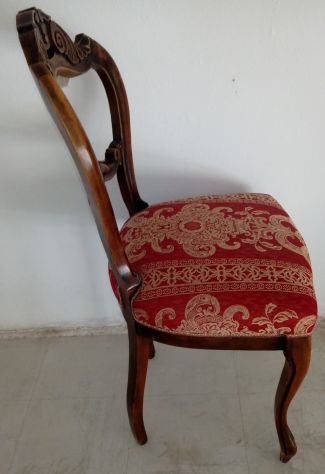 Sedie stile Luigi XVI in Legno Noce 4 pz imbottite - Foto 2
