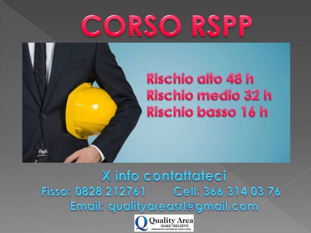 Corso di formazione RSPP - IN TUTTA ITALIA