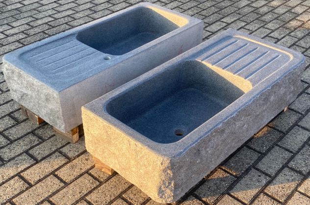 Lavello lavandino per cucina in pietra granito diorite 100cm - Foto 2