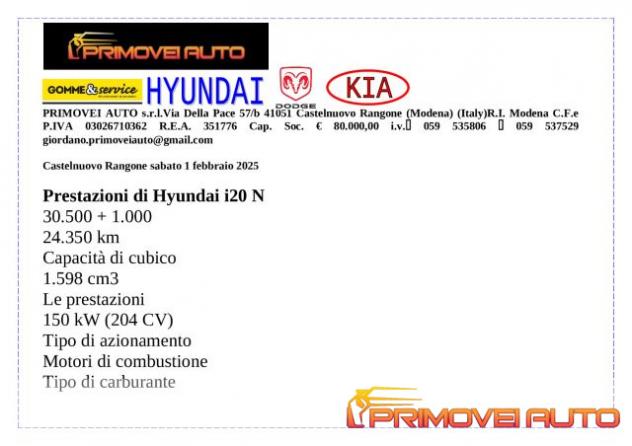 HYUNDAI i20 N 1.6 T-GDI MT N-Performance rif. 21921673 - Foto 7