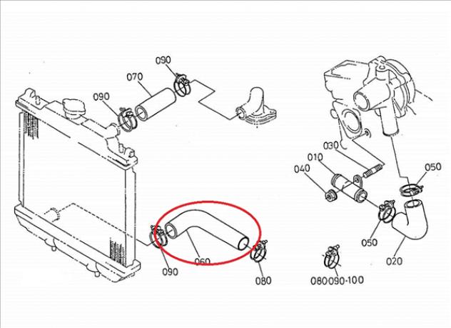1758072850 TUBO ACQUA RADIATORE MOTORE KUBOTA Z482 Z402 Z602 AIXAM - Foto 2