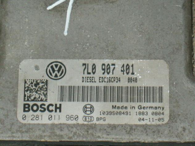 0281011960 EDC16CP34-3.3 ECU VW TOUAREG 3.0 TDI BOSCH 0281011960 7L0907401 - Foto 2