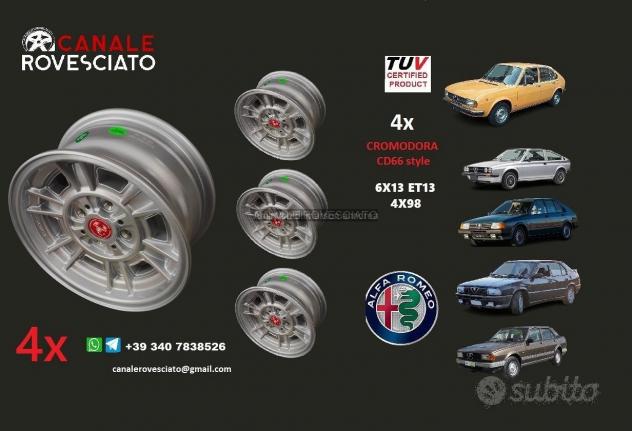4 Cerchi lega CROMODORA CD66 13 4x98 Alfa Romeo