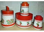 PORTASALE E ZUCCHERIERE VINTAGE ANNI 60 IN VETRO INFRANGIBILE