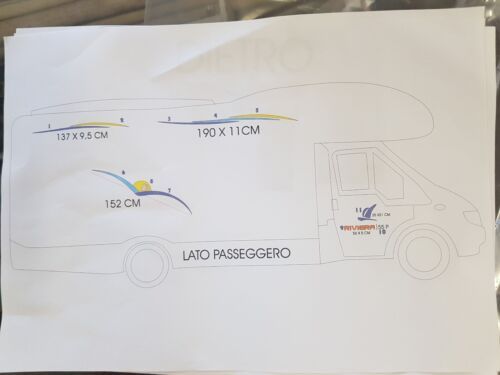 adesivi per camper semintegrale riviera 55 p in set completo come in foto - Foto 3