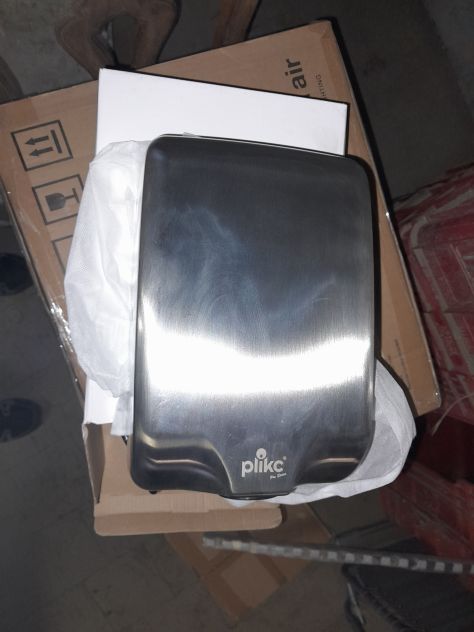 Asciugamano elettronico per mani Plikc con sensore ,cromato, nuovo, inscatolato,