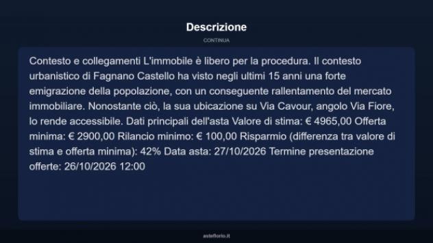 Immobile in asta di 42 m² in vendita a Fagnano Castello - Foto 6