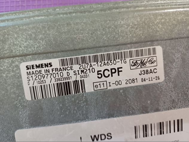 ECU FIESTA 14 TDCI SIEMENS S120977010 2U7A-12A650-TG 5CPF SIM210 ECU MOTORE FO - Foto 4