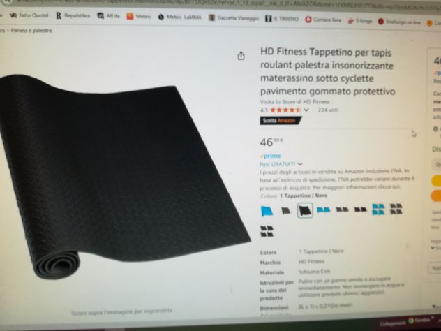 Tappeto nero per ginnastica