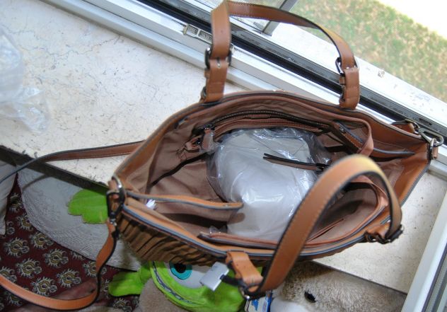 borsa donna  marrone in similpelle - Foto 6
