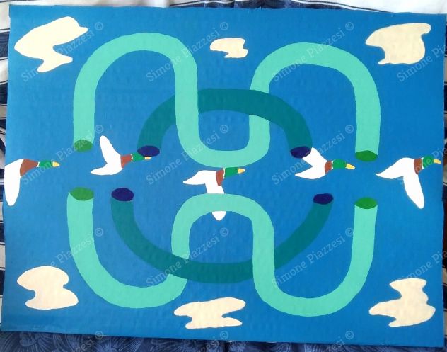 Quadro di Simone Piazzesi - TUBI PENSILI NEL CIELO DI SAN PIETROBURGO (2022)