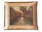 Dipinto di G. Duodo - veduta di Venezia, olio su tavola