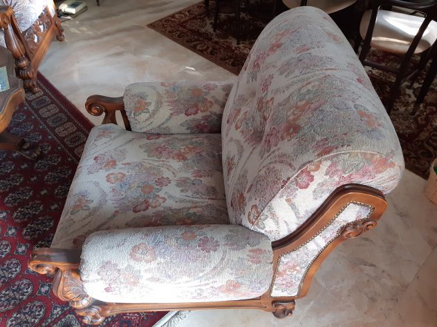 Salotto vintage con divano a tre posti e due poltrone - Foto 3