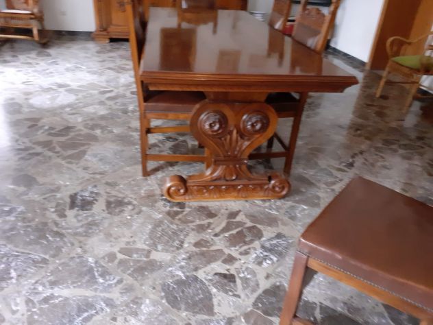 Sala da pranzo completa in noce anni ’60 – artigianato veneto ✨ - Foto 2