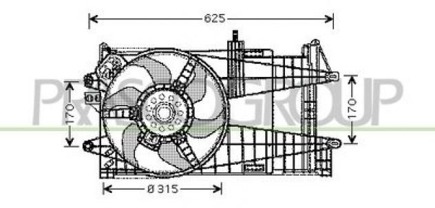 CONVOGLIATORE ARIA/ELETTROVENTOLA (Marel,a/c) FT133F004 FIAT - PUNTO II - 1999 2003