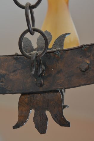 Magnifico Lampadario Antico in Bronzo – Stile Medievale/Rinascimentale - Foto 4