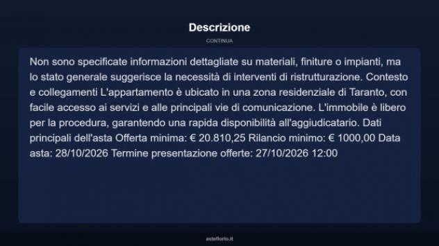 Immobile in asta di 36 m² in vendita a Taranto - Foto 5