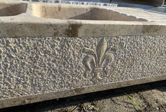 Lavello lavandino in pietra granito con giglio di Firenze 120 cm - Foto 2