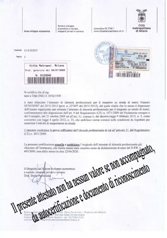 Preposto trasporti conto terzi