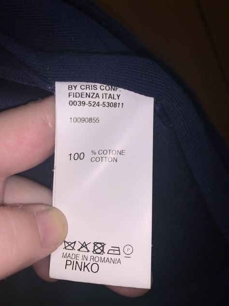 FELPA/GIACCA COME NUOVA DA DONNA FIRMATA ORIGINALE“PINKO”IN COTONE,TAGLIA M,BL - Foto 9